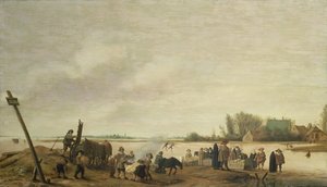 Winter Landscape with a River by Salomon van Ruisdael or Ruysdael